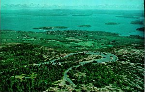 Vtg Chrome Postcard Bar Harbor Maine ME Harbor View From Cadillac Mountain UNP