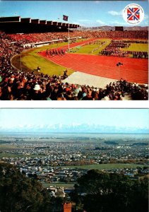 2~4X6 Postcards Christchurch, New Zealand 1974 BRITISH COMMONWEALTH GAMES~AERIAL