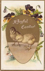 \Chicks. Flowers\ Nice antique American Easter Greetings PC