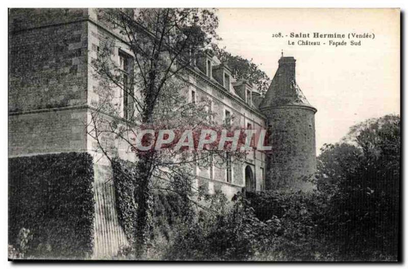 Old Postcard Sainte-Hermine (Vendée) Le Chateau South facade