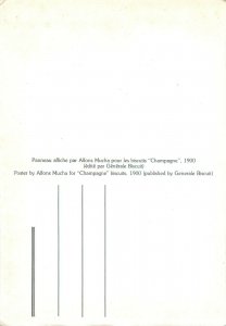 Poster by Alfons Mucha for Champagne biscuits modern postcard