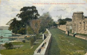 View at Port Arthur showing Arsenal and Commandant`s House Australia