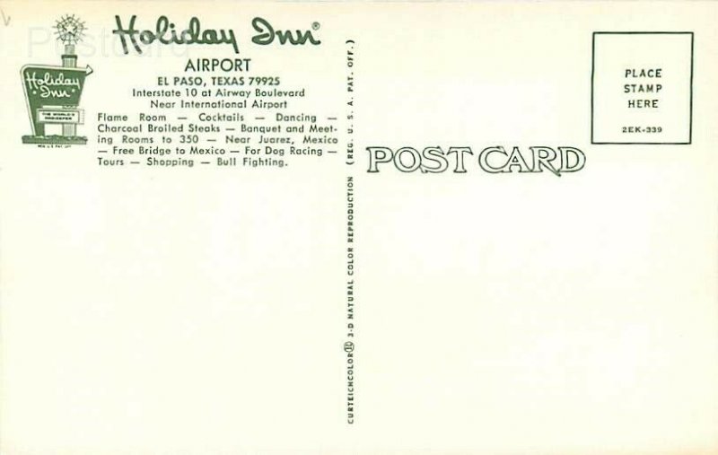 TX, El Paso, Texas, Holiday Inn, Curteichc No. 2EK-339