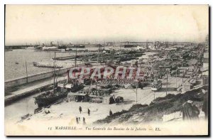 Old Postcard Marseille general view of the Joliette Basins