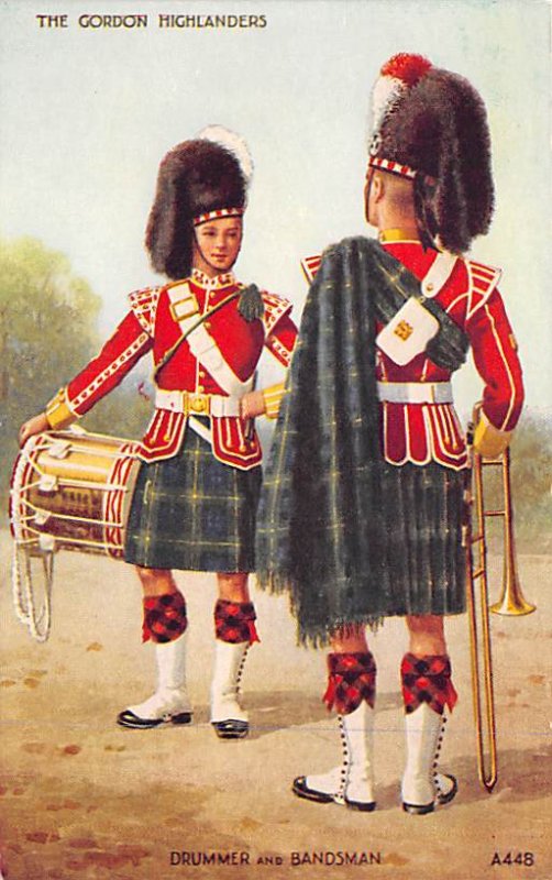 The Gordon Highlanders View Postcard Backing 