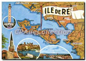 Postcard Modern Ile De Re tourist map