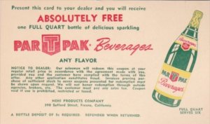 Advertising Par T Pak Beverages Nehi Products Company Fresno California