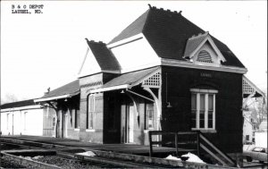 Laurel Maryland MD RR Train Depot Station B&O Real Photo Postcard