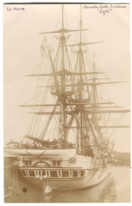 RPPC Postcard Ship Ecole Sucdoise Saga Le Havre