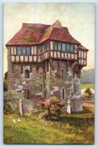 Shropshire England Postcard Ludlow Gable Stokesay Castle c1910 Oilette Tuck Art