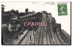 Old Postcard Fete Foraine Luna Park Scenic Railway Train Station