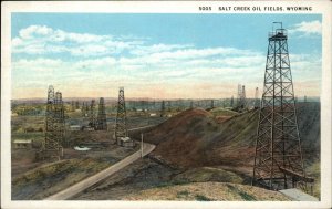 WYOMING Salt Creek Oil Fields c1920 Postcard