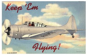 Dive Bomber US Air Corps Series Airplane Postcard