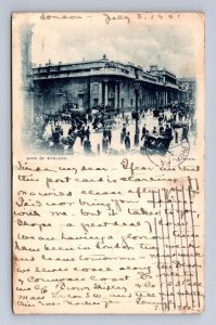 BANK OF ENGLAND TO NEW YORK VIA PENNSYLVANIA COURT SIZE POSTCARD 1901