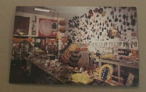 VINTAGE POSTCARD UNUSED INTERIOR TOTEM TRADING POST VIRGINIA CITY, NEVADA