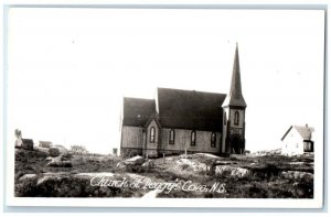 c1940's Church Building View Peggy's Cove Nova Scotia Canada RPPC Photo Postcard