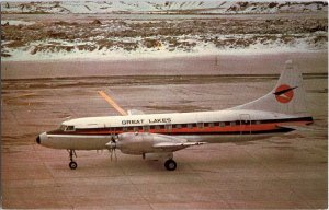 Great Lakes Airlines Convair CV-580 Airplane at Toronto Airport 1979 Postcard