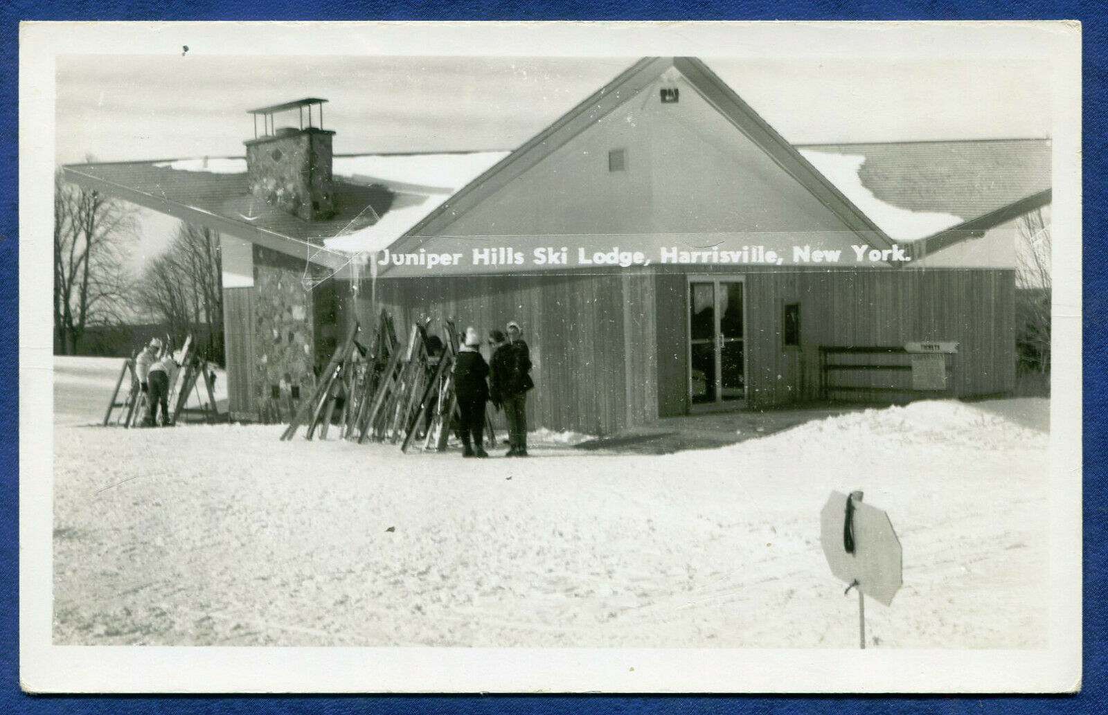 Juniper Hills Ski Lodge Harrisville New York ny skiers snow real photo