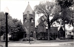 Real Photo Postcard Methodist Church in Algona, Iowa