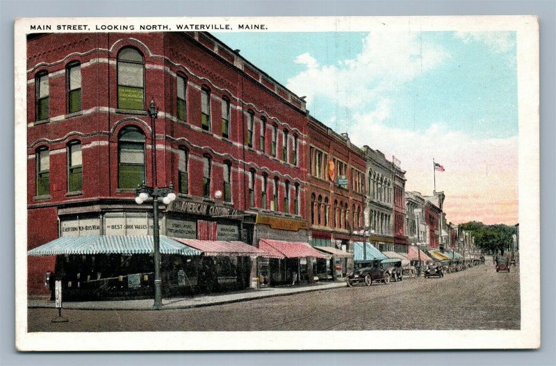 WATERVILLE ME MAIN STREET ANTIQUE POSTCARD