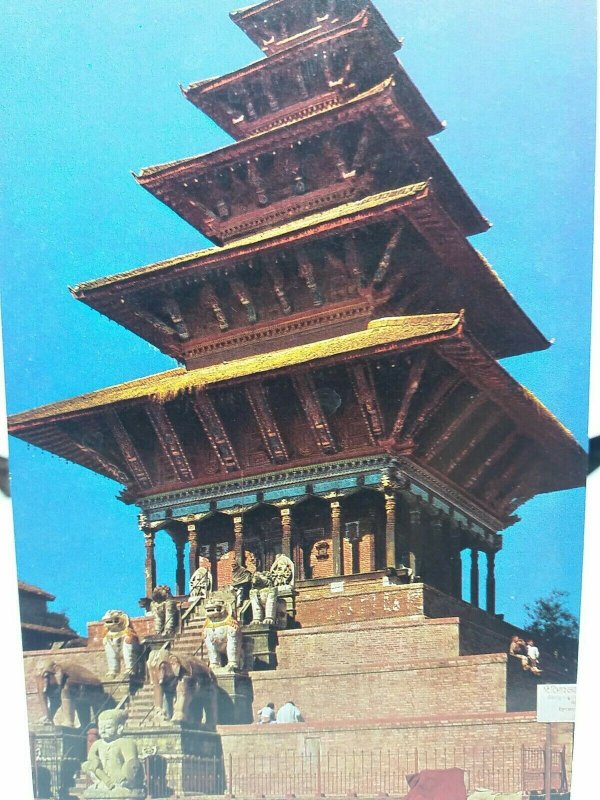 Nyatpola Temple Bhaktapur Nepal Photo by Mr M Hirano Vintage Postcard