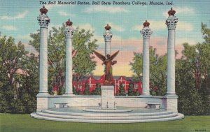 MUNCIE, Indiana, 30-40s; The Ball Memorial Statue, Ball State Teachers College