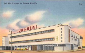 Jai Alai Fronton Sports Stadium Tampa Florida 1940s linen postcard