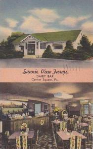 Pennsylvania Center Square Sunnie View Farms Dairy Farm 1952