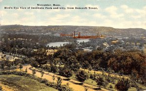 Institute Park and City Bancroft Tower - Worcester, Massachusetts MA