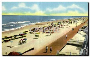 Postcard Old Beach And Board Looking South Ocean city Maryland