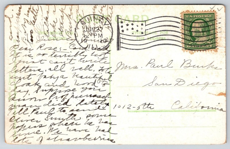 Quincy Illinois~Factories Along Mississippi River~Railroad Cars~Water Tower~1910