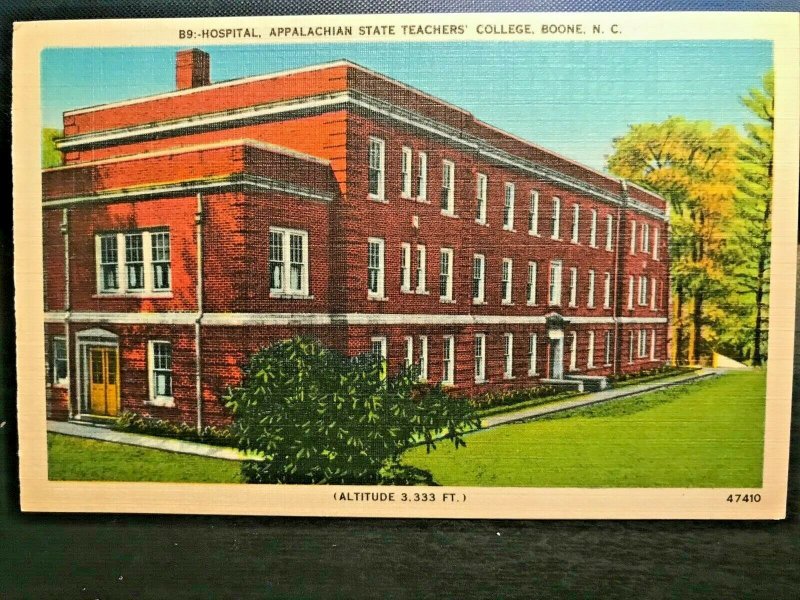 Vintage Postcard 1930-1945 Hospital Appalachian State Teachers' College Boone NC