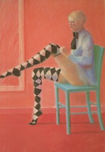 Diamond Stockings Fashion Suspender Pattern Tights Painting Postcard