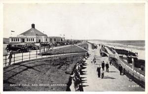 ABERDEEN SCOTLAND ENGLAND DANCE HALL & BEACH OLD CARS SILVERESQUE POSTCARD 1940s