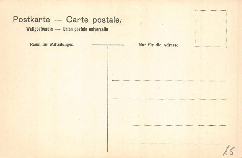 L005 Germany stamps and coat of arms Zieher litho vintage postcard