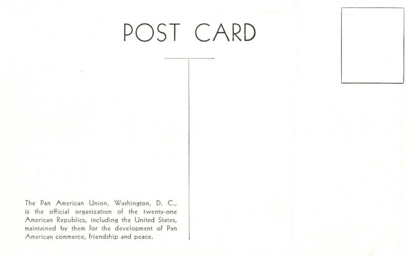 Vintage Postcard Aztec Garden Annex Pan American Union Org. Washington DC