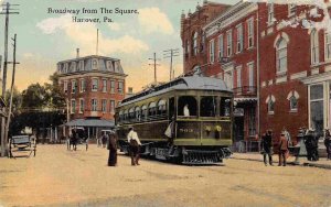 Broadway Streetcar Hanover Pennsylvania 1910c postcard