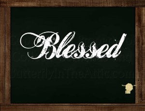 Set of 6  Postcards Blackboard Greetings - Blessed - Simple Expressions