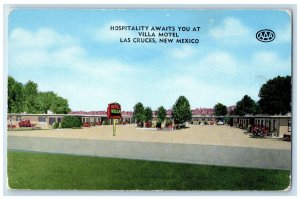 c1960's Villa Motel Exterior Roadside Las Cruces New Mexico NM Signage Postcard