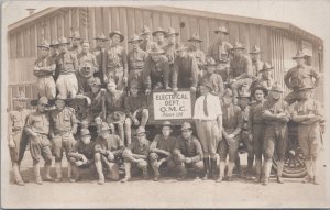 RPPC Postcard Military Electrical Dept QMC Phone 136