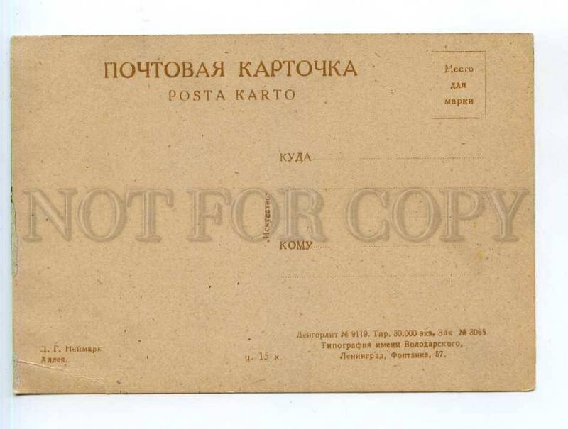 249941 Russia Neumark alley Vintage Iskusstvo postcard