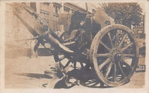 WW1 6 INCH GERMAN ARTILLERY GUN AFTER A DIRECT HIT~MILITARY REAL PHOTO POSTCARD