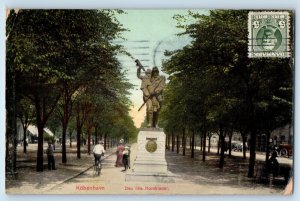 Copenhagen Denmark Postcard The Little Hornblower Monument View c1910