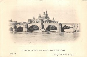 Lot 56 spain Zaragoza  stone bridge and pillar view