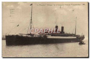 Postcard Old Ship chicago Cie Generale Transatlantique