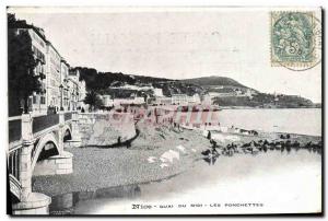 Old Postcard Nice Quai du Midi Ponchettes Lavandieres