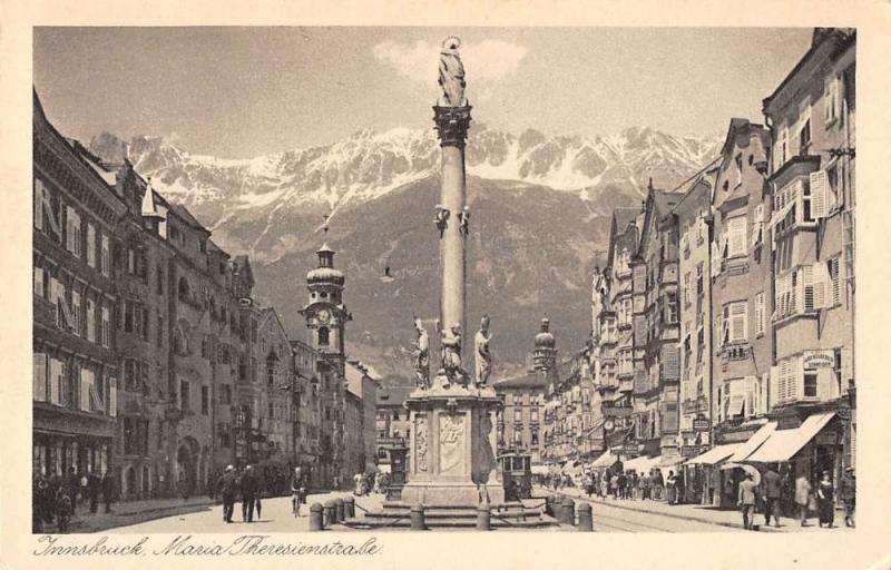 Innsbruck Austria scenic view Maria Theresienstrasse antique pc Y11973