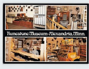 Postcard Four Views of Runestone Museum Alexandria Minnesota USA