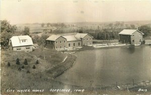 Oskaloosa Iowa 1940s RPPC Photo Postcard City Water B413 Works 21-8325