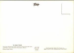 VINTAGE CONTINENTAL SIZE POSTCARD EL PASO TEXAS DOWNTOWN EARLY 1980s